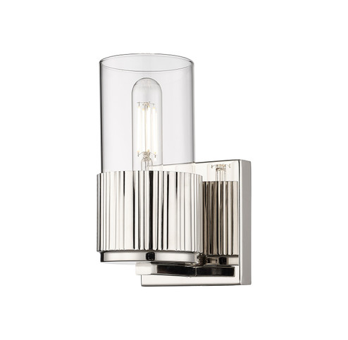 Downtown Urban One Light Wall Sconce in Polished Nickel (405|428-1W-PN-G428-7CL)