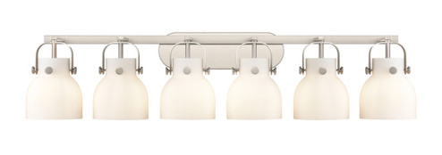 Downtown Urban Six Light Bath Vanity in Satin Nickel (405|423-6W-SN-G412-6WH)