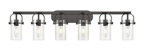 Downtown Urban Six Light Bath Vanity in Matte Black (405|423-6W-BK-G423-7SDY)