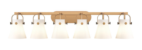Downtown Urban Six Light Bath Vanity in Brushed Brass (405|423-6W-BB-G411-6WH)