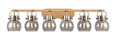 Downtown Urban Six Light Bath Vanity in Brushed Brass (405|423-6W-BB-G410-6SM)