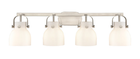 Downtown Urban Four Light Bath Vanity in Satin Nickel (405|423-4W-SN-G412-6WH)