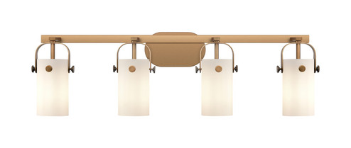 Downtown Urban Four Light Bath Vanity in Brushed Brass (405|423-4W-BB-G423-7WH)