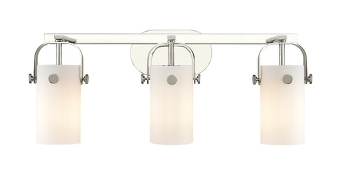 Downtown Urban Three Light Bath Vanity in Polished Nickel (405|423-3W-PN-G423-7WH)