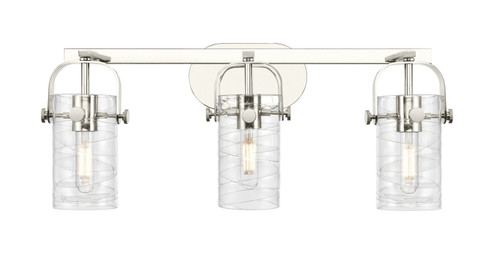 Downtown Urban Three Light Bath Vanity in Polished Nickel (405|423-3W-PN-G423-7DE)