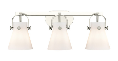 Downtown Urban Three Light Bath Vanity in Polished Nickel (405|423-3W-PN-G411-6WH)