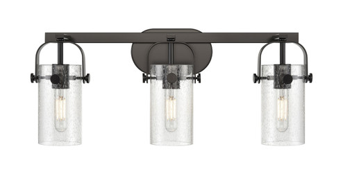Downtown Urban Three Light Bath Vanity in Matte Black (405|423-3W-BK-G423-7SDY)