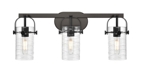 Downtown Urban Three Light Bath Vanity in Matte Black (405|423-3W-BK-G423-7DE)