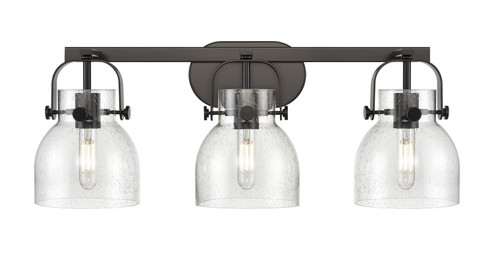 Downtown Urban Three Light Bath Vanity in Matte Black (405|423-3W-BK-G412-6SDY)