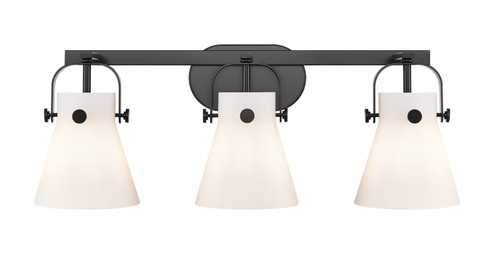 Downtown Urban Three Light Bath Vanity in Matte Black (405|423-3W-BK-G411-6WH)