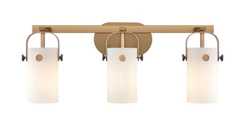 Downtown Urban Three Light Bath Vanity in Brushed Brass (405|423-3W-BB-G423-7WH)