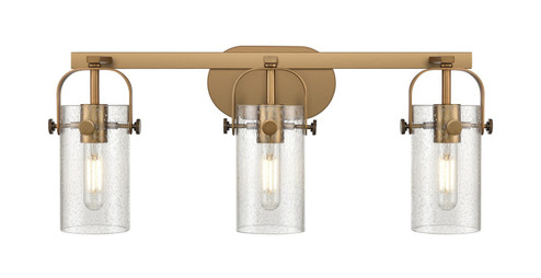 Downtown Urban Three Light Bath Vanity in Brushed Brass (405|423-3W-BB-G423-7SDY)