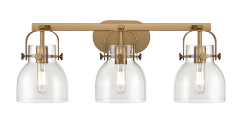 Downtown Urban Three Light Bath Vanity in Brushed Brass (405|423-3W-BB-G412-6CL)