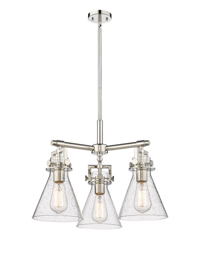 Downtown Urban Three Light Pendant in Polished Nickel (405|411-3CR-PN-G411-7SDY)