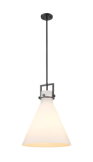 Downtown Urban One Light Pendant in Matte Black (405|411-1SL-BK-G411-16WH)