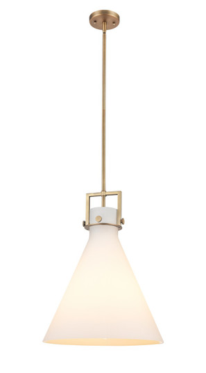 Downtown Urban One Light Pendant in Brushed Brass (405|411-1SL-BB-G411-16WH)