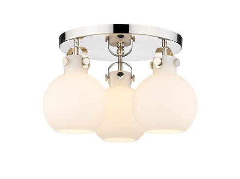 Downtown Urban Three Light Semi-Flush Mount in Polished Nickel (405|410-3F-PN-G410-7WH)