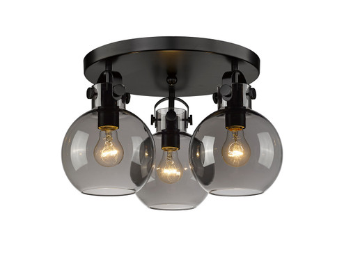 Downtown Urban Three Light Semi-Flush Mount in Matte Black (405|410-3F-BK-G410-7SM)