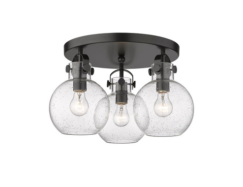 Downtown Urban Three Light Semi-Flush Mount in Matte Black (405|410-3F-BK-G410-7SDY)