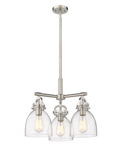 Downtown Urban Three Light Pendant in Satin Nickel (405|410-3CR-SN-G412-7SDY)