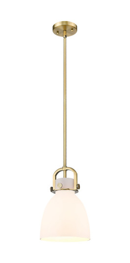 Downtown Urban One Light Pendant in Brushed Brass (405|410-1SS-BB-G412-8WH)