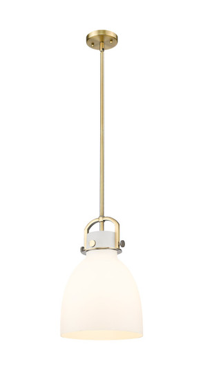 Downtown Urban One Light Mini Pendant in Brushed Brass (405|410-1SM-BB-G412-10WH)