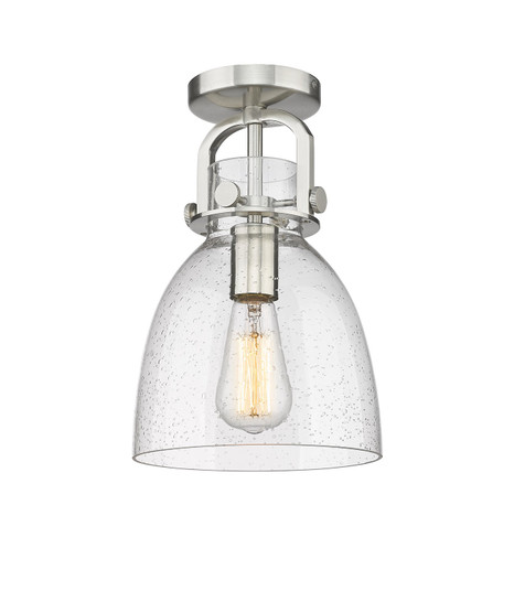 Downtown Urban One Light Semi-Flush Mount in Satin Nickel (405|410-1F-SN-G412-8SDY)