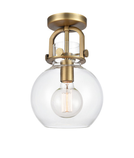 Downtown Urban One Light Semi-Flush Mount in Brushed Brass (405|410-1F-BB-G410-8CL)
