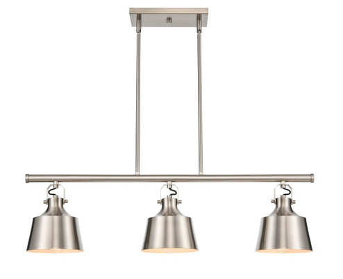 Auralume Three Light Island Pendant in Brushed Satin Nickel (405|370-3I-SN-M) Auralume Three Light Island Pendant in Brushed Satin Nickel (405|370-3I-SN-M)