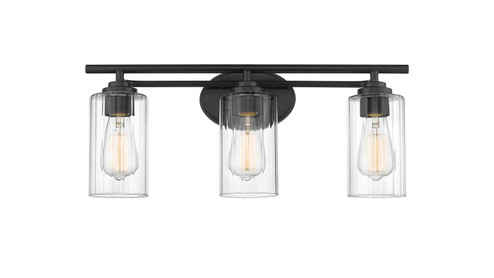 Auralume Three Light Bath Vanity in Matte Black (405|353-3W-BK-CL)