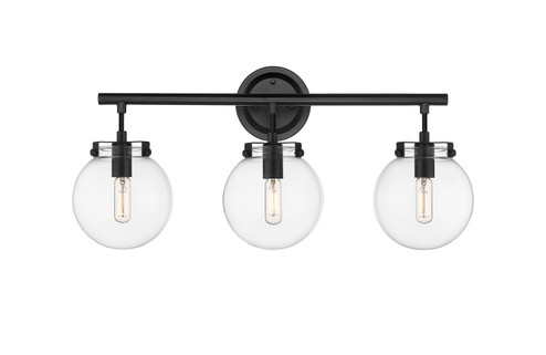 Auralume Three Light Bath Vanity in Matte Black (405|351-3W-BK-CL)