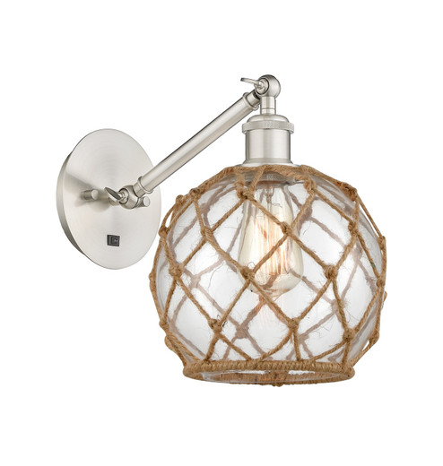 Ballston One Light Wall Sconce in Brushed Satin Nickel (405|317-1W-SN-G122-8RB)