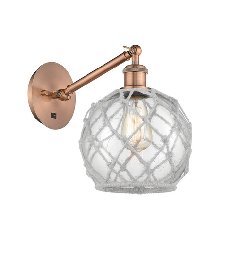 Ballston One Light Wall Sconce in Antique Copper (405|317-1W-AC-G122-8RW)