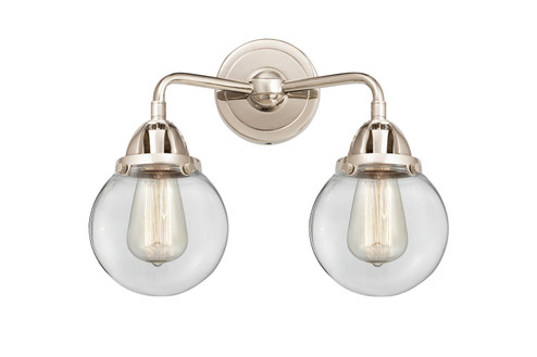 Nouveau 2 LED Bath Vanity in Polished Nickel (405|288-2W-PN-G202-6-LED) Nouveau 2 LED Bath Vanity in Polished Nickel (405|288-2W-PN-G202-6-LED)