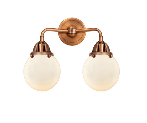 Nouveau 2 LED Bath Vanity in Antique Copper (405|288-2W-AC-G201-6-LED)