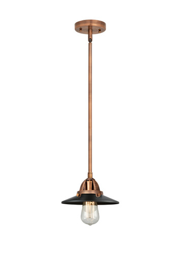 Nouveau 2 LED Mini Pendant in Antique Copper (405|288-1S-AC-M6-BK-LED)