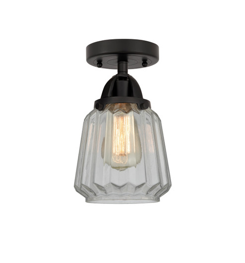 Nouveau 2 One Light Semi-Flush Mount in Matte Black (405|288-1C-BK-G142)