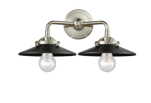 Nouveau Two Light Bath Vanity in Brushed Satin Nickel (405|284-2W-SN-M6-BK)