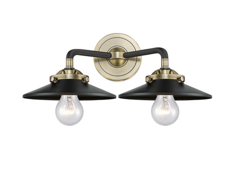 Nouveau Two Light Bath Vanity in Black Antique Brass (405|284-2W-BAB-M6-BK)