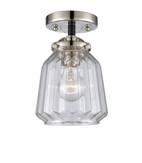 Nouveau One Light Semi-Flush Mount in Black Polished Nickel (405|284-1C-BPN-G142)
