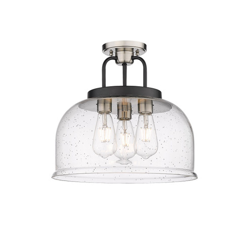 Downtown Urban Three Light Semi-Flush Mount in Black Satin Nickel (405|239-3C-BSN-G239-15SDY)