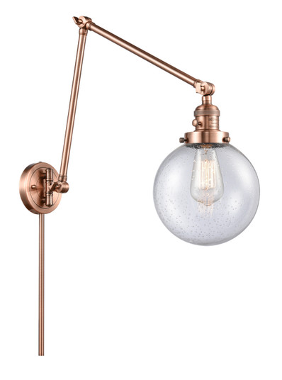 Franklin Restoration One Light Swing Arm Lamp in Antique Copper (405|238-AC-G204-8) Franklin Restoration One Light Swing Arm Lamp in Antique Copper (405|238-AC-G204-8)