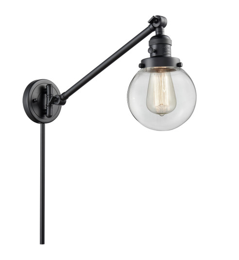 Franklin Restoration One Light Swing Arm in Matte Black (405|237-BK-G202-6)