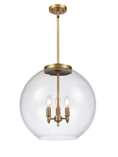 Essex Three Light Pendant in Brushed Brass (405|221-3S-BB-G124-18)