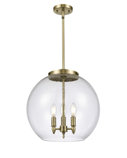 Essex Three Light Pendant in Antique Brass (405|221-3S-AB-G124-16)