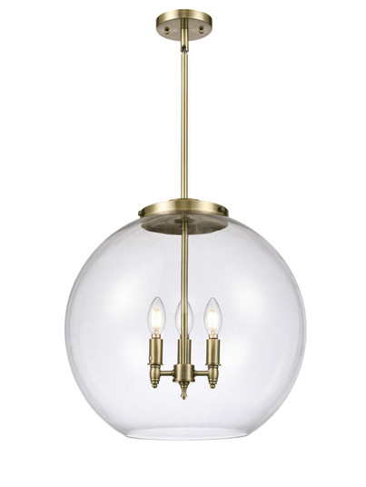 Essex Three Light Pendant in Antique Brass (405|221-3S-AB-G122-18)