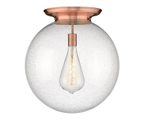 Essex One Light Flush Mount in Antique Copper (405|221-1F-AC-G204-18)