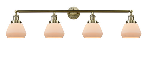 Franklin Restoration Four Light Bath Vanity in Antique Brass (405|215-AB-G171)