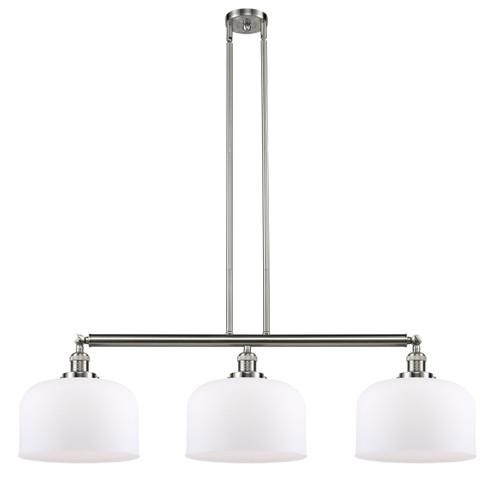 Franklin Restoration Three Light Island Pendant in Brushed Satin Nickel (405|213-SN-G71-L)