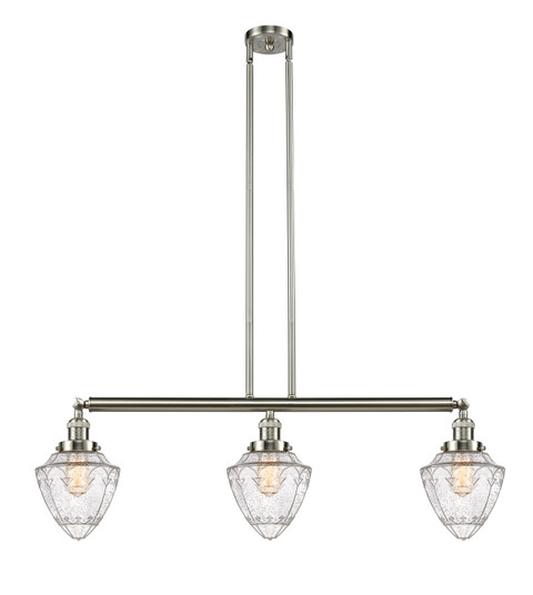 Franklin Restoration Three Light Island Pendant in Brushed Satin Nickel (405|213-SN-G664-7)